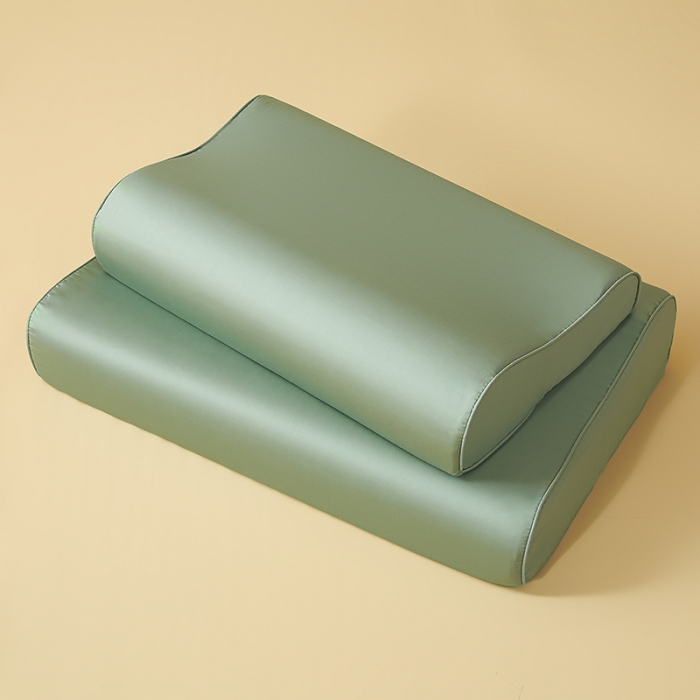 91家纺网 家纺一手货源 找家纺 良佐 2023新款100支长绒棉纯色乳胶枕枕套 香草绿