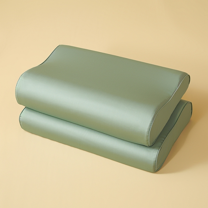 91家纺网 家纺一手货源 找家纺 良佐 2023新款100支长绒棉纯色乳胶枕枕套 香草绿