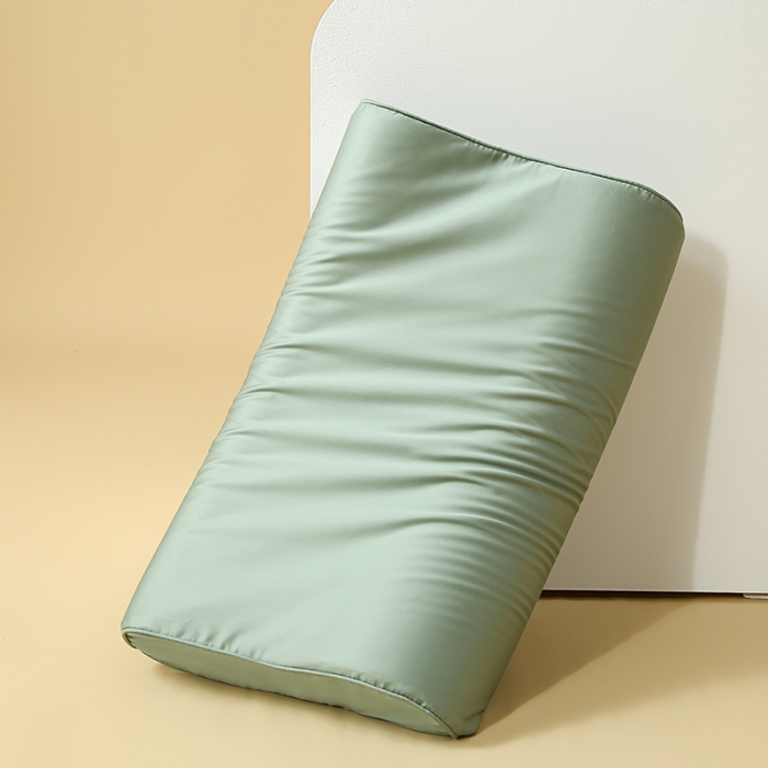 91家纺网 家纺一手货源 找家纺 良佐 2023新款100支长绒棉纯色乳胶枕枕套 香草绿