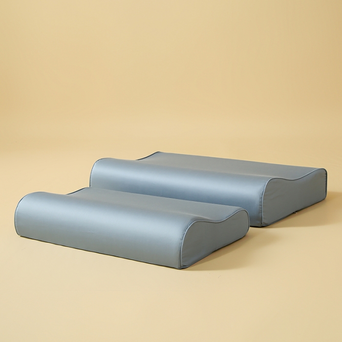 91家纺网 家纺一手货源 找家纺 良佐 2023新款100支长绒棉纯色乳胶枕枕套 灰若兰