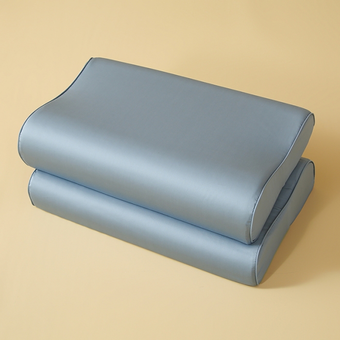 91家纺网 家纺一手货源 找家纺 良佐 2023新款100支长绒棉纯色乳胶枕枕套 灰若兰