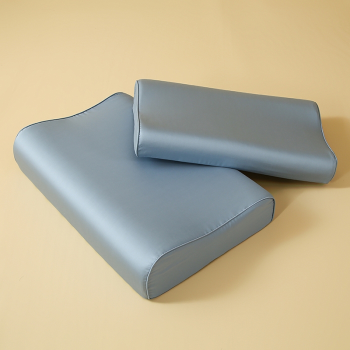 91家纺网 家纺一手货源 找家纺 良佐 2023新款100支长绒棉纯色乳胶枕枕套 灰若兰