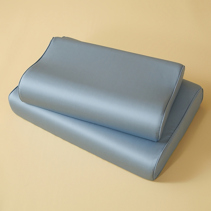 91家纺网 家纺一手货源 找家纺 良佐 2023新款100支长绒棉纯色乳胶枕枕套 灰若兰