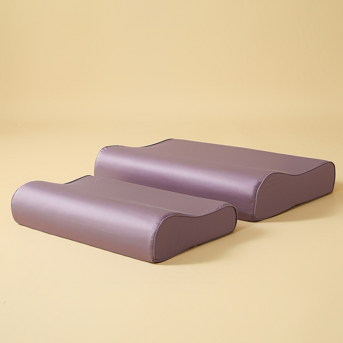 91家纺网 家纺一手货源 找家纺 良佐 2023新款100支长绒棉纯色乳胶枕枕套 木槿紫