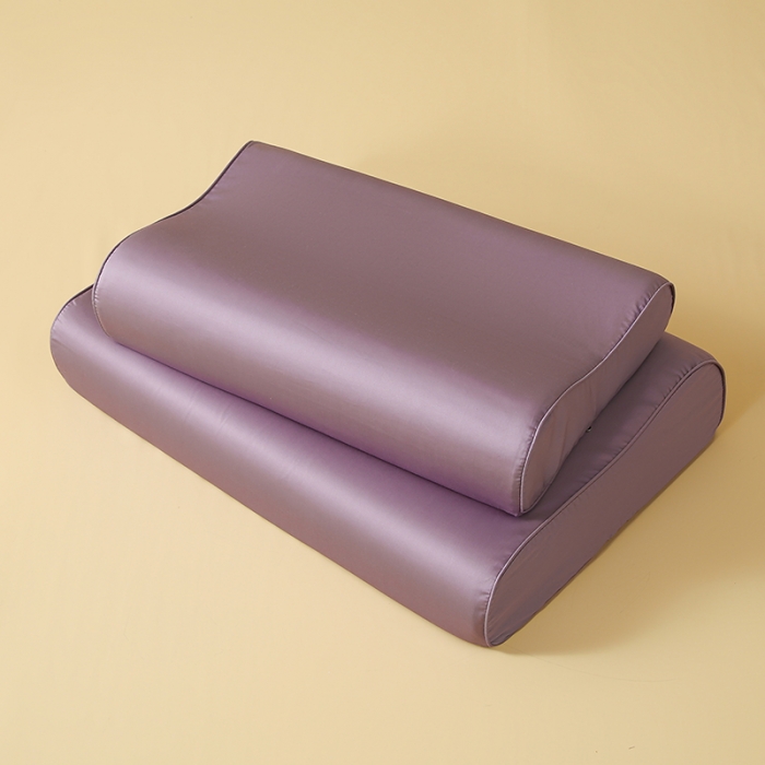 91家纺网 家纺一手货源 找家纺 良佐 2023新款100支长绒棉纯色乳胶枕枕套 木槿紫