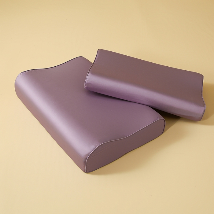 91家纺网 家纺一手货源 找家纺 良佐 2023新款100支长绒棉纯色乳胶枕枕套 木槿紫