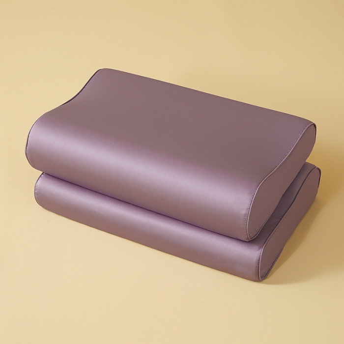 91家纺网 家纺一手货源 找家纺 良佐 2023新款100支长绒棉纯色乳胶枕枕套 木槿紫