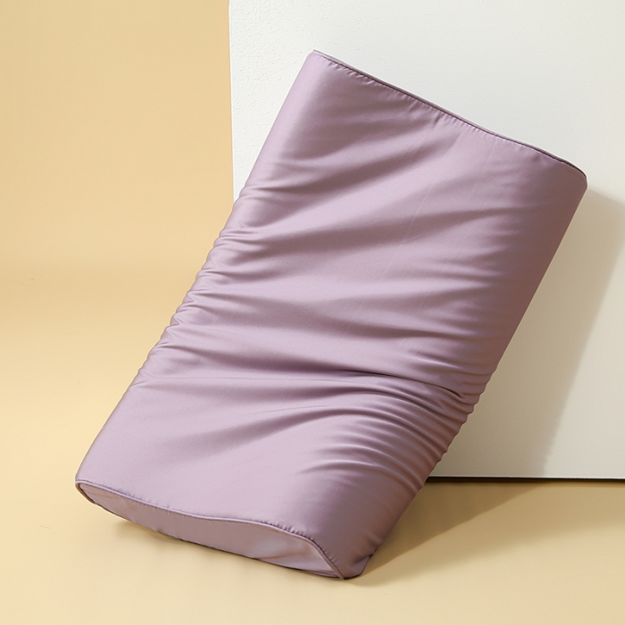 91家纺网 家纺一手货源 找家纺 良佐 2023新款100支长绒棉纯色乳胶枕枕套 木槿紫