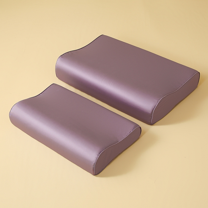 91家纺网 家纺一手货源 找家纺 良佐 2023新款100支长绒棉纯色乳胶枕枕套 木槿紫