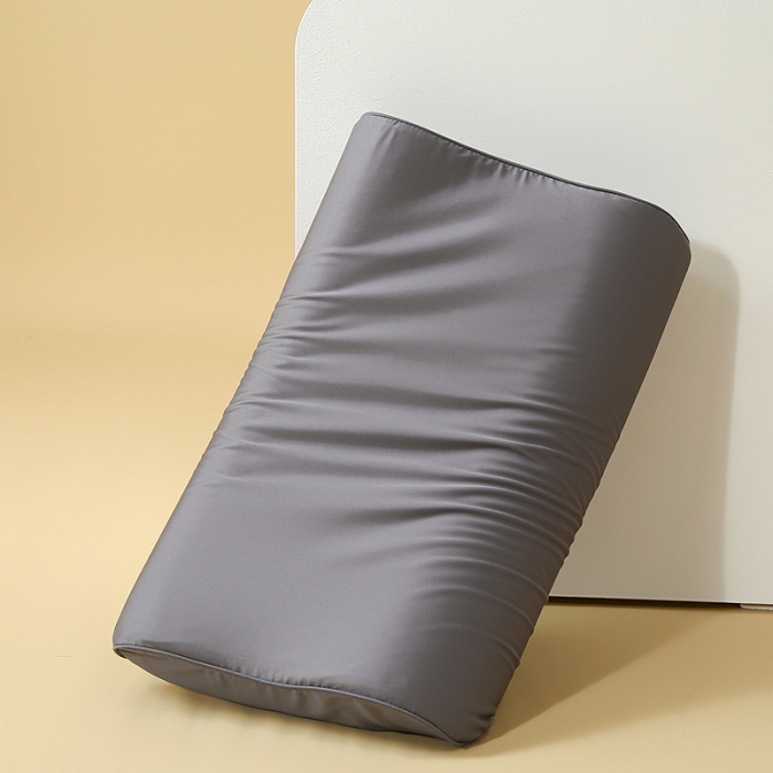 91家纺网 家纺一手货源 找家纺 良佐 2023新款100支长绒棉纯色乳胶枕枕套 柏林灰