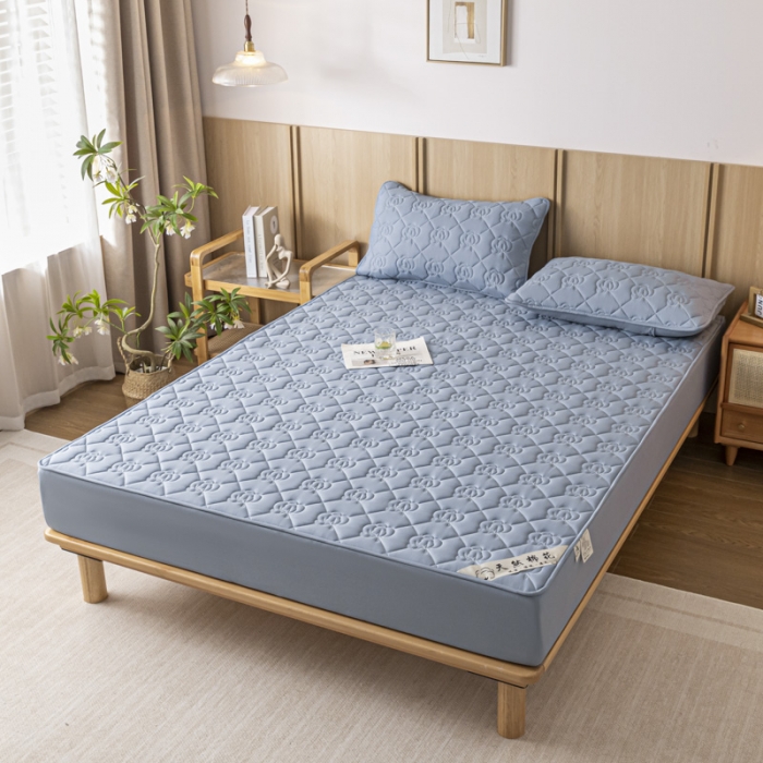 91家纺网 家纺一手货源 找家纺 鑫钰 2023新款亲肤棉夹棉新疆棉花床笠床罩床垫保护垫 棉朵-宝石蓝