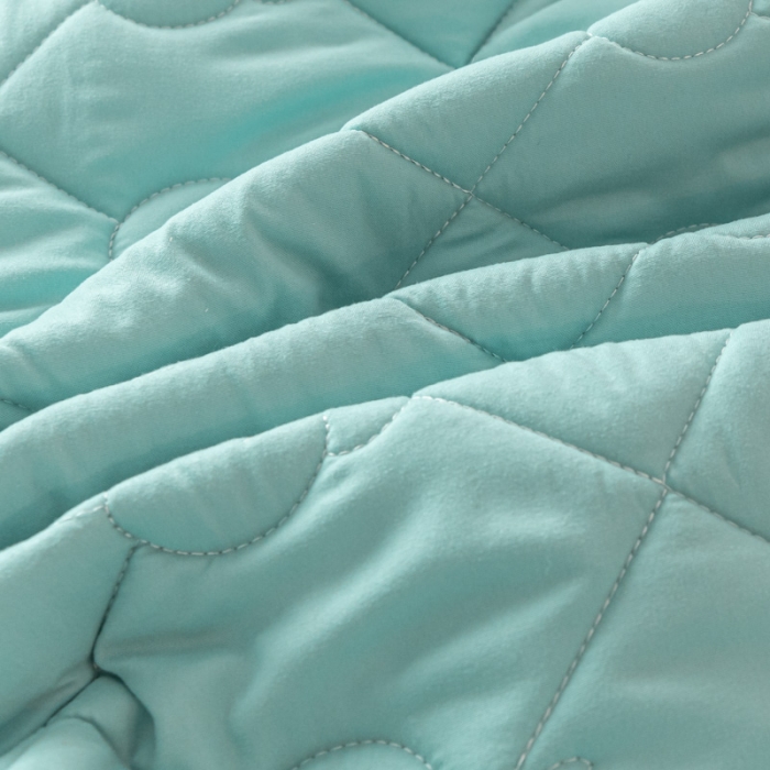 91家纺网 家纺一手货源 找家纺 鑫钰 2023新款亲肤棉夹棉新疆棉花床笠床罩床垫保护垫 棉朵-孔雀绿