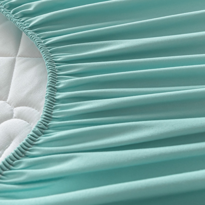 91家纺网 家纺一手货源 找家纺 鑫钰 2023新款亲肤棉夹棉新疆棉花床笠床罩床垫保护垫 棉朵-孔雀绿