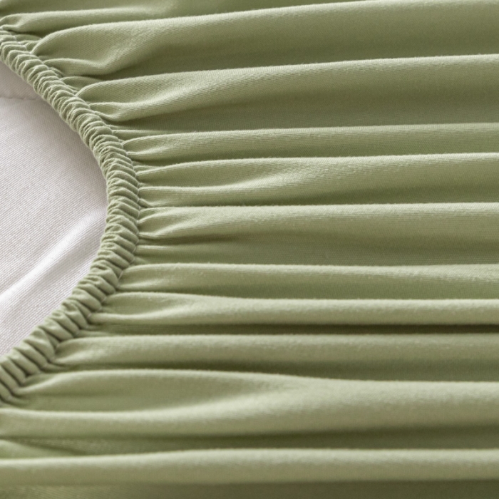 91家纺网 家纺一手货源 找家纺 鑫钰 2023新款亲肤棉夹棉新疆棉花床笠床罩床垫保护垫 棉朵-抹茶绿