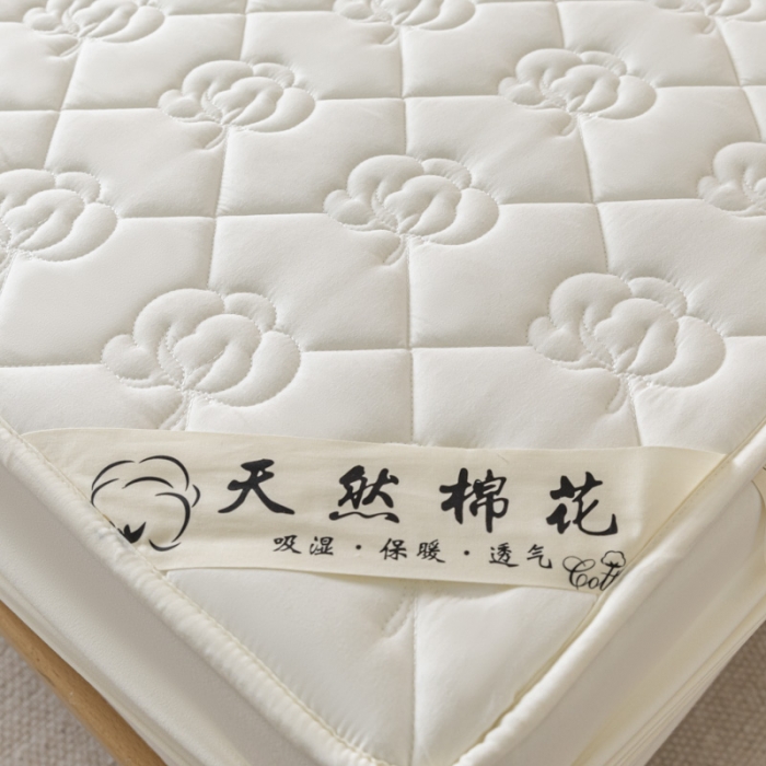 91家纺网 家纺一手货源 找家纺 鑫钰 2023新款亲肤棉夹棉新疆棉花床笠床罩床垫保护垫 棉朵-珍珠白