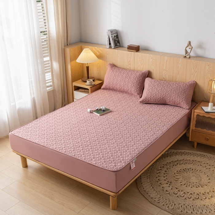 91家纺网 家纺一手货源 找家纺 鑫钰 2023新款防水隔尿水洗全棉夹棉棉花床笠床垫保护套床套罩 大风车-豆沙