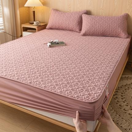 鑫钰 2023新款防水隔尿水洗全棉夹棉棉花床笠床垫保护套床套罩 大风车-豆沙