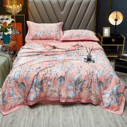 91家纺网 家纺一手货源 找家纺 2023新款水洗天丝夏被四件套夏凉被空调被