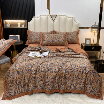 91家纺网 家纺一手货源 找家纺 2023新款水洗天丝夏被四件套夏凉被空调被