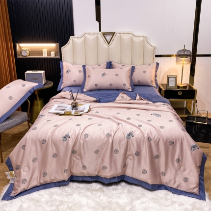 91家纺网 家纺一手货源 找家纺 2023新款水洗天丝夏被四件套夏凉被空调被