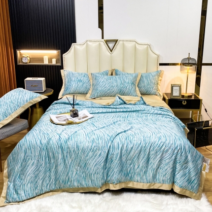 91家纺网 家纺一手货源 找家纺 2023新款水洗天丝夏被四件套夏凉被空调被