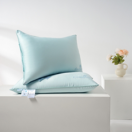 91家纺网 家纺一手货源 找家纺 （总）2023新款 高奢天丝羽丝枕头养颜高弹低枕矮枕抗菌护颈助眠软枕