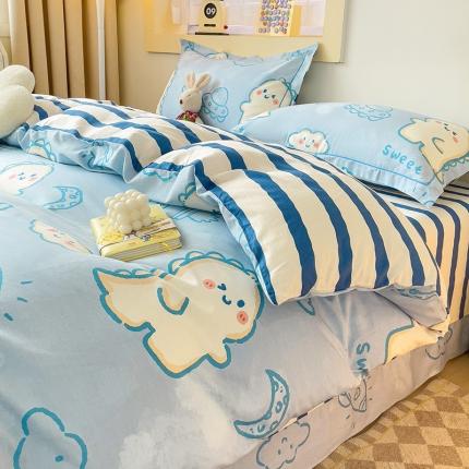 91家纺网 家纺一手货源 找家纺 总乐童家纺 2024新款网红直播爆款吊边＋一字绣工艺款四件套（十一）