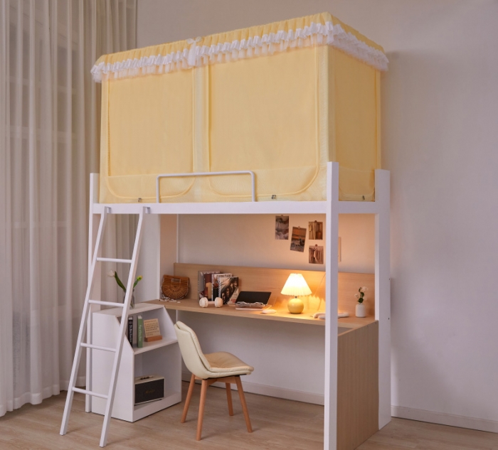 91家纺网 家纺一手货源 找家纺 迪凡保罗蚊帐 2023新款2318多开门涂银强遮光三明治学生蚊帐 2318-黄金叶