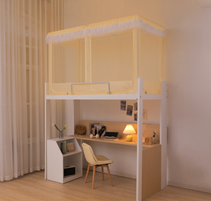 91家纺网 家纺一手货源 找家纺 迪凡保罗蚊帐 2023新款2318多开门涂银强遮光三明治学生蚊帐 2318-黄金叶