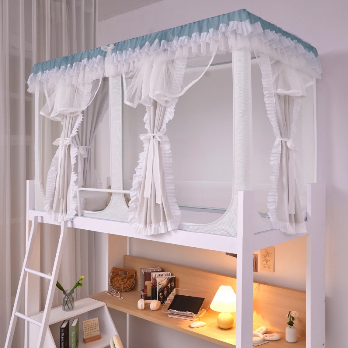 91家纺网 家纺一手货源 找家纺 迪凡保罗蚊帐 2023新款2318多开门涂银强遮光三明治学生蚊帐 2318-欧白色