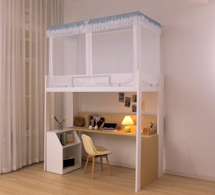 91家纺网 家纺一手货源 找家纺 迪凡保罗蚊帐 2023新款2318多开门涂银强遮光三明治学生蚊帐 2318-欧白色