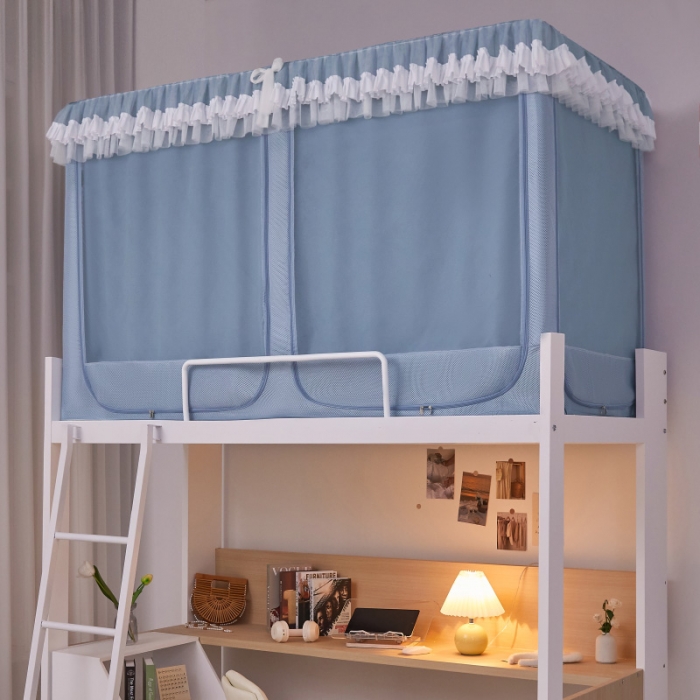 91家纺网 家纺一手货源 找家纺 迪凡保罗蚊帐 2023新款2318多开门涂银强遮光三明治学生蚊帐 2318-浅灰色