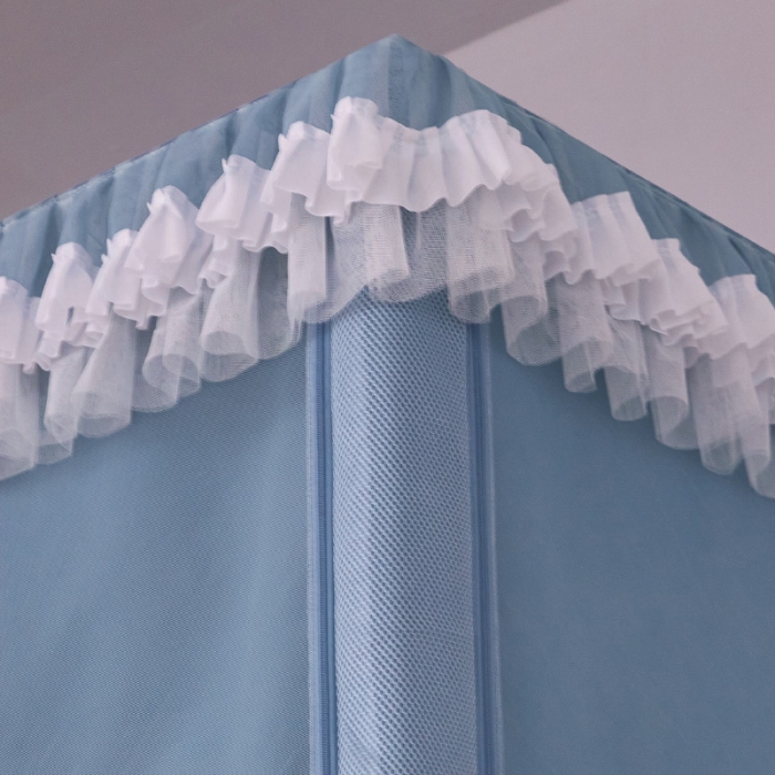 91家纺网 家纺一手货源 找家纺 迪凡保罗蚊帐 2023新款2318多开门涂银强遮光三明治学生蚊帐 2318-浅灰色