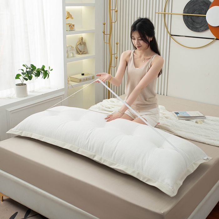 91家纺网 家纺一手货源 找家纺 总一兰2023秋冬立条绒宽花边床头靠垫床上靠枕榻榻米靠背大抱枕-托斯卡