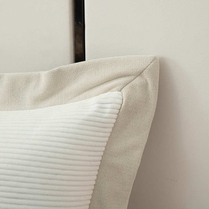 91家纺网 家纺一手货源 找家纺 总一兰2023秋冬立条绒宽花边床头靠垫床上靠枕榻榻米靠背大抱枕-托斯卡