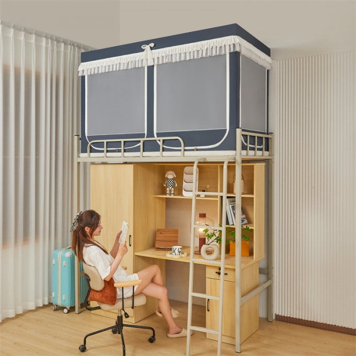 91家纺网 家纺一手货源 找家纺 迪凡保罗蚊帐 2023新款2315多开门涂层强遮光学生蚊帐 2315-深灰色