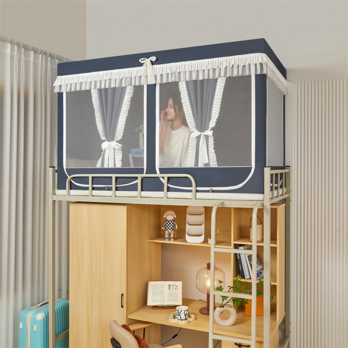 91家纺网 家纺一手货源 找家纺 迪凡保罗蚊帐 2023新款2315多开门涂层强遮光学生蚊帐 2315-深灰色