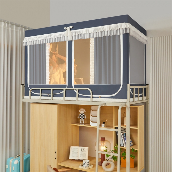 91家纺网 家纺一手货源 找家纺 迪凡保罗蚊帐 2023新款2315多开门涂层强遮光学生蚊帐 2315-深灰色