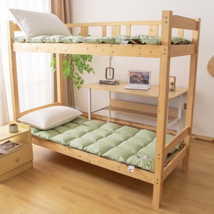 91家纺网 家纺一手货源 找家纺 梦舒羽 2025新款学生床垫宿舍单人垫被双人褥垫 豆绿色-亲肤床垫