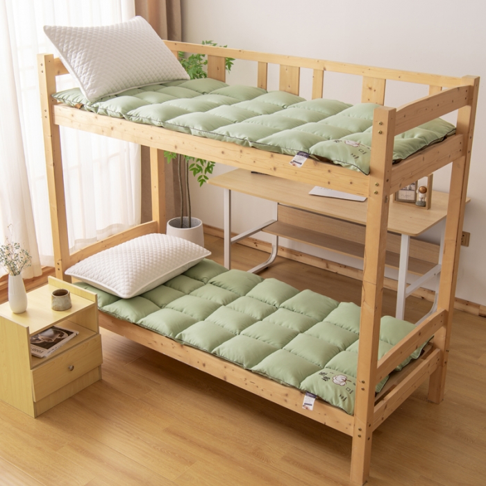 91家纺网 家纺一手货源 找家纺 梦舒羽 2025新款学生床垫宿舍单人垫被双人褥垫 豆绿色-亲肤床垫