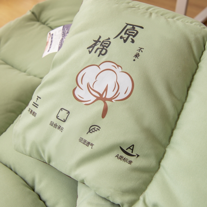 91家纺网 家纺一手货源 找家纺 梦舒羽 2025新款学生床垫宿舍单人垫被双人褥垫 豆绿色-亲肤床垫