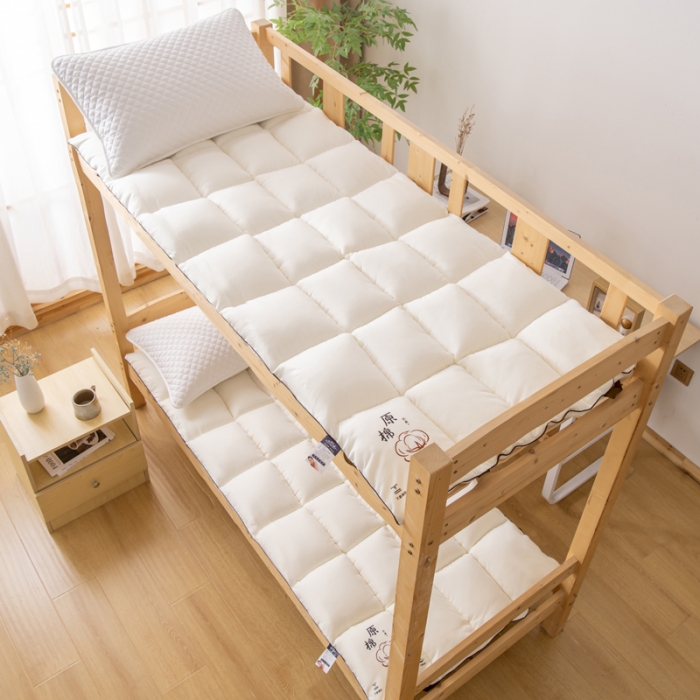 91家纺网 家纺一手货源 找家纺 梦舒羽 2025新款学生床垫宿舍单人垫被双人褥垫 米白色-亲肤床垫