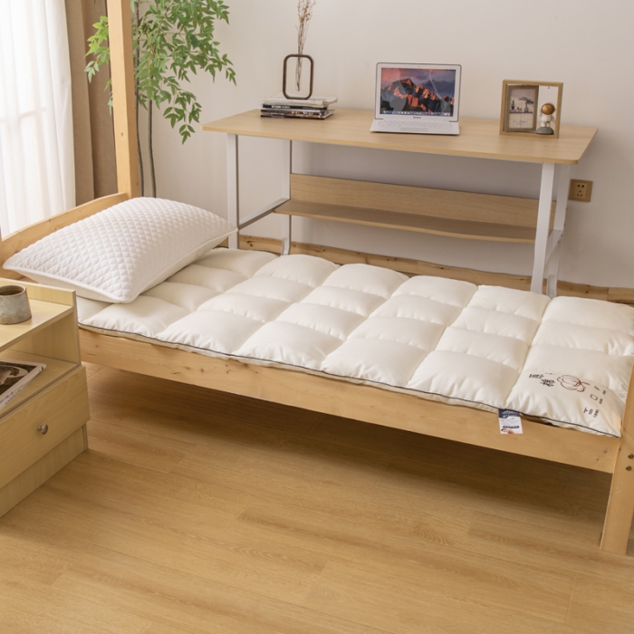 91家纺网 家纺一手货源 找家纺 梦舒羽 2025新款学生床垫宿舍单人垫被双人褥垫 米白色-亲肤床垫