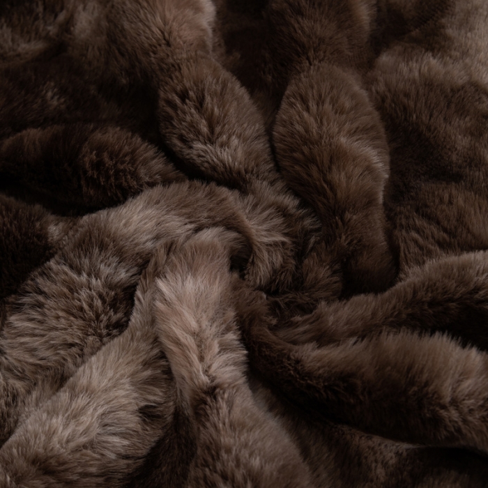91家纺网 家纺一手货源 找家纺 来菲毛毯25新款托斯卡纳兔毛加厚双重保暖绒毯晕染高端毯子-咖啡色