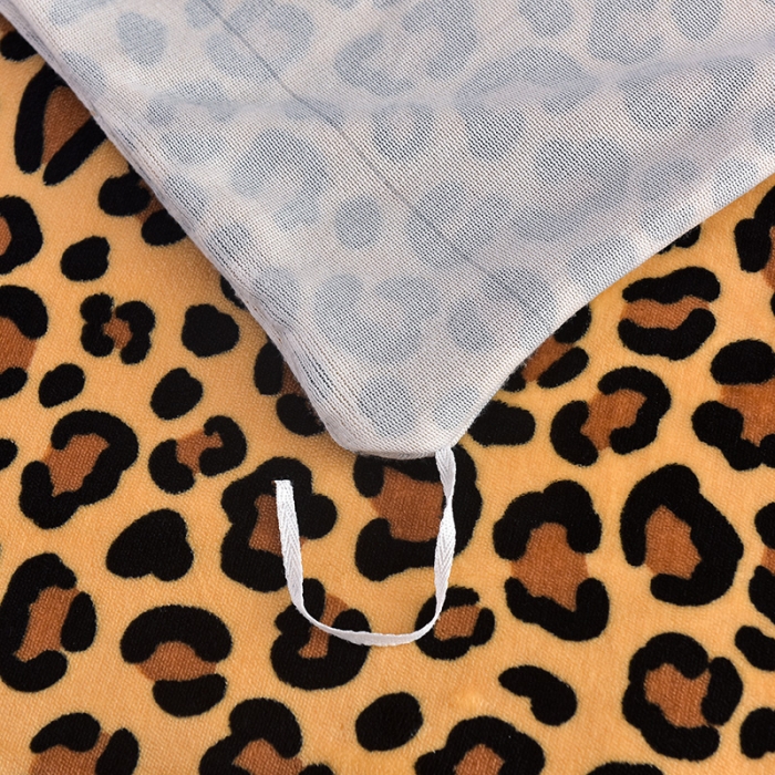 91家纺网 家纺一手货源 找家纺 千嘻汇 2023新款7斤牛奶绒金貂法莱绒床裙款保暖四件套豹纹