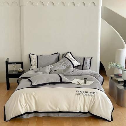 91家纺网 家纺一手货源 找家纺 总帅露 2023新款40s长绒棉时尚轻奢-奈趣系列四件套【提供买家秀】