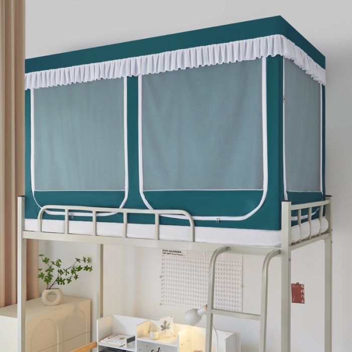 91家纺网 家纺一手货源 找家纺 迪凡保罗蚊帐 2023新款2321多开门涂银强遮光学生蚊帐 2321-海岛蓝