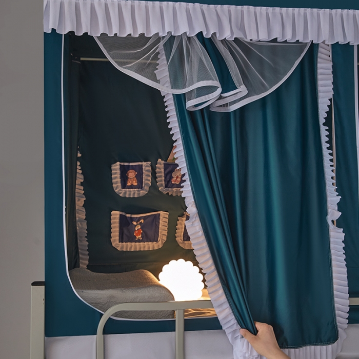 91家纺网 家纺一手货源 找家纺 迪凡保罗蚊帐 2023新款2321多开门涂银强遮光学生蚊帐 2321-海岛蓝