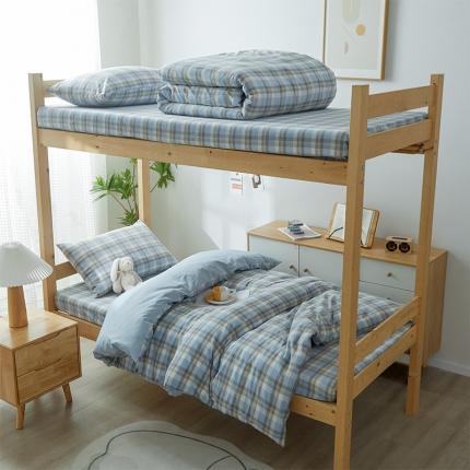 91家纺网 家纺一手货源 找家纺 九沐良品 新款A类全棉水洗棉宿舍三件套 莫妮卡