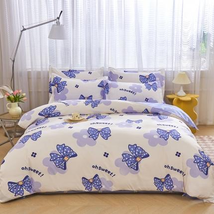 爱诗诺 2025新款植物羊绒四件套磨毛印花亲肤四件套 幸运结